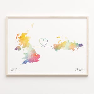 Karte von Grossbritannien, Russland Karte, Aquarell Karte, Grossbritannien Karte, Grossbritannien Karte, Karte C23-351