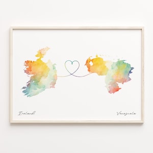 Landkarte von Irland nach Venezuela, Wanddeko, Wanddeko, Reise ins Ausland, Geschenk für Sie, C23-1189