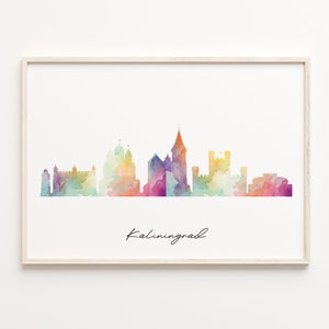 Seattle Skyline Watercolor Print: United States Cityscape Poster