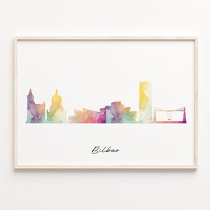 Baguo Skyline Druck, Aquarell Stadtbild, Spanien Wand Kunst Poster Aquarell Stadtbild, Wand Kunst Küche, C29-52
