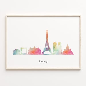 Paris,france City Skyline NO,180, Digital Watercolor Art