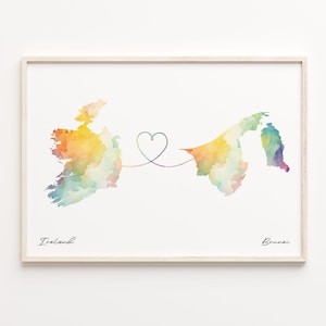 Irland Brunei Druck, Aquarell Karte Poster, Brunei Geschenk, Reise Wandkunst, Far Apart, C23-1021