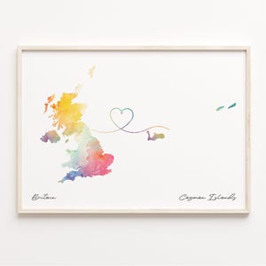 Grossbritannien Kaimaninseln Druck, Aquarell Karte Poster, Kaimanian Geschenk, Grossbritannien Wandkunst, Abschiedsgeschenk, C23-233