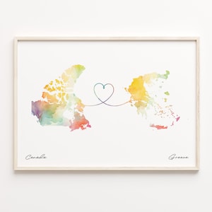 Kanada, Griechenland Druck, Aquarell Karte Poster, Ghanaische Geschenk, Reise Wandkunst, Gap Jahr Geschenk, C23-665