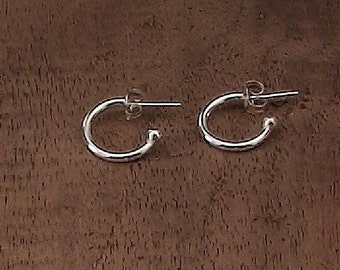 Small sterling silver argentium hoops