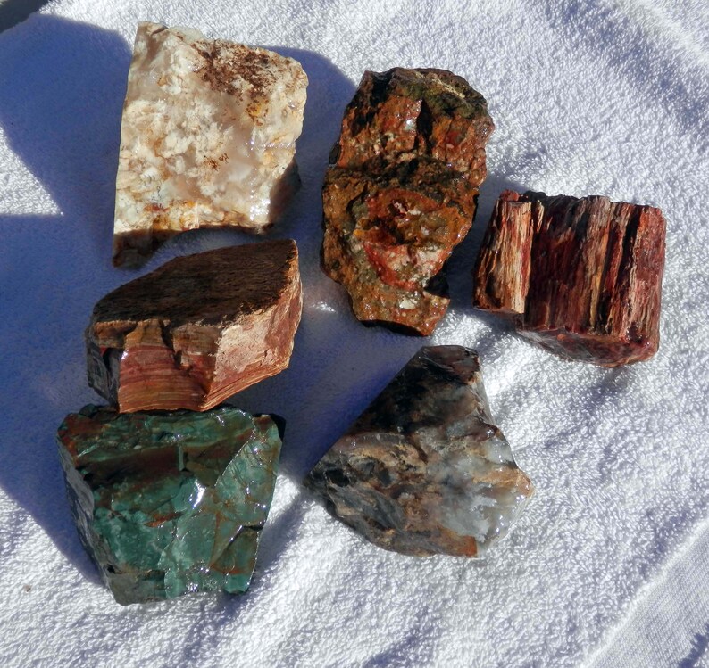 GB-50 Lapidary Slabbing Rough Decorative Rocks Box Lot