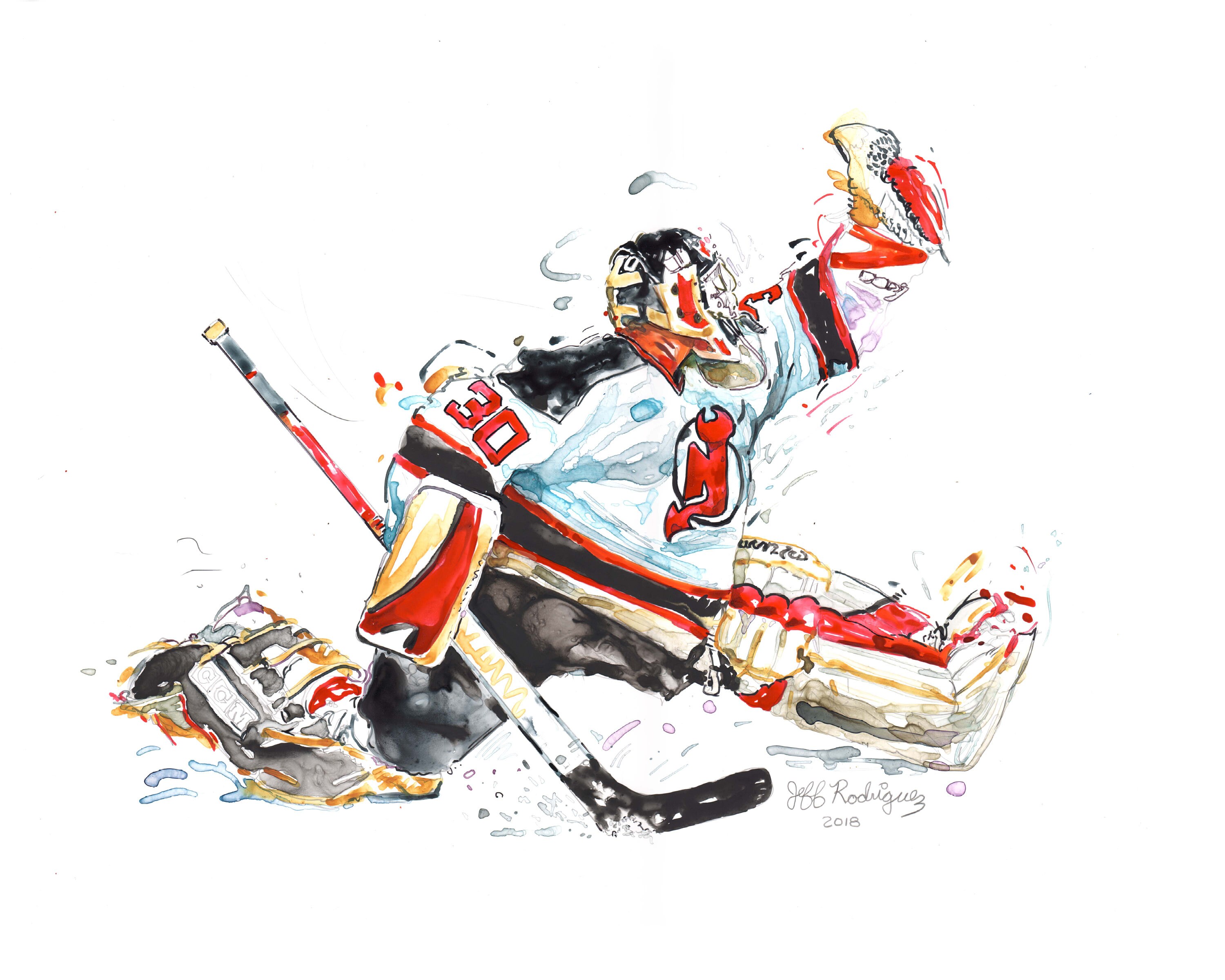  New Jersey Devils Martin Brodeur Poster Print Unframed