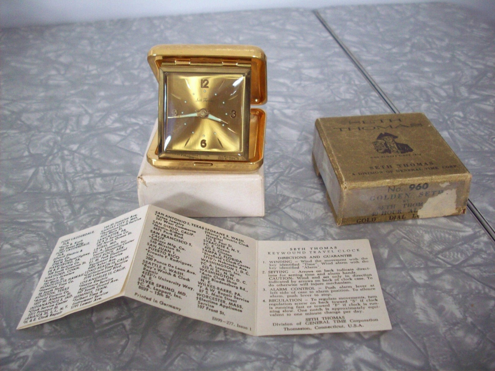 Gold Tone Seth Thomas Travel Alarm Clock Original Etsy