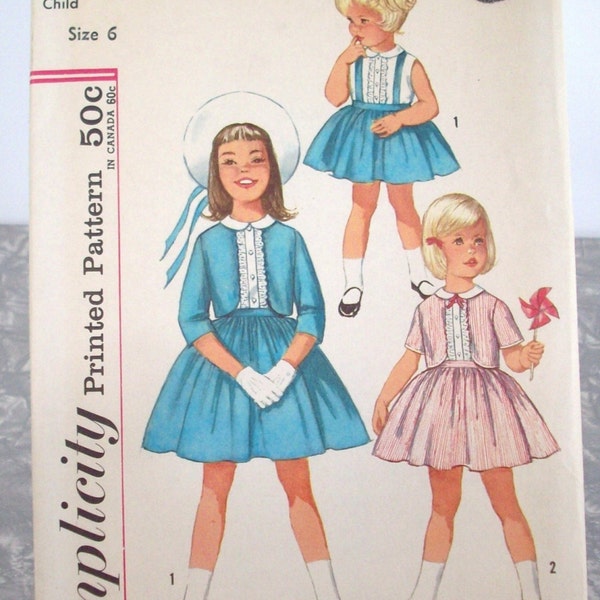 Vintage 60's Sewing Pattern Girl's Skirt Blouse Jacket - Easter or Church Dress Summer Dress Sleeveless Blouse Gathered Skirt Short Jacket