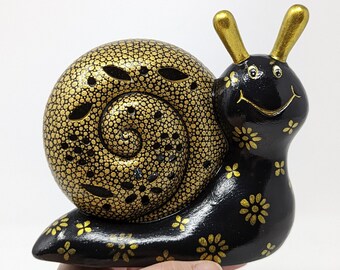 Snail: adorable little snail with led light. Hand Painted snail