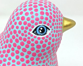 Birdie: Hand Painted cute Birdie pink and blue