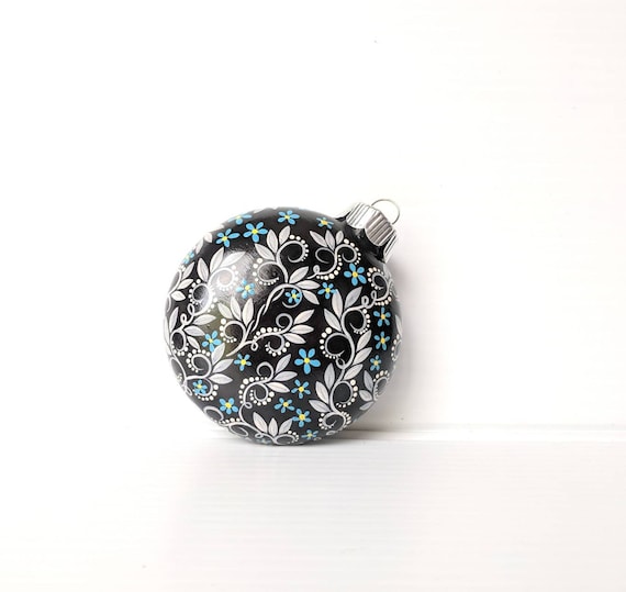 Ornament hand painted glass ornament by Pearle Christmas ornament