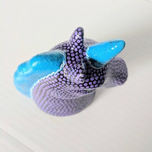 Purple and blue Unicorn small unicorn head figurine. image 5