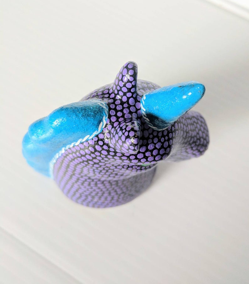 Purple and blue Unicorn small unicorn head figurine. image 5