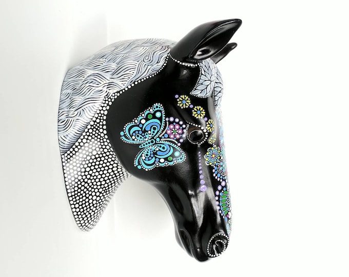 Horse Art Painted Horse Ceramic Hand Painted Horse Head Etsy