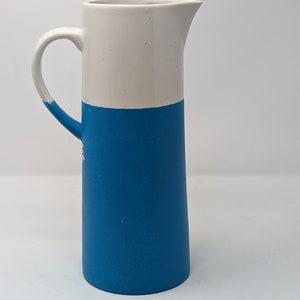 Elegant Pitcher hand painted blue and white image 5