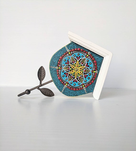 Wall hook: decorative wall hook hand painted mandala wall hook