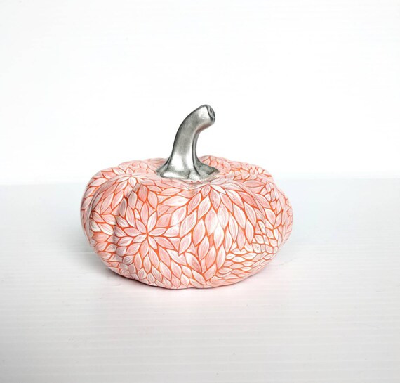 Pumpkin Hand Painted ceramic pumpkin orange Pumpkin small pumpkin elegant pumpkins