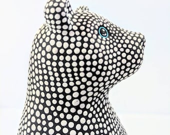 Bear Jar Ceramic Bear Jar hand painted Ceramic jar black and white polar bear ceramic jar