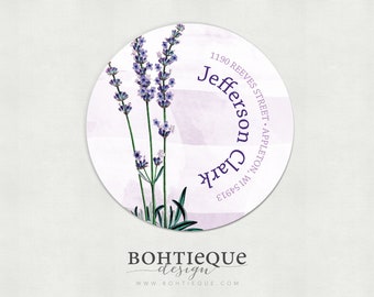 Lavender Fields Return Address Label, Gift for Gardener, Set of 40
