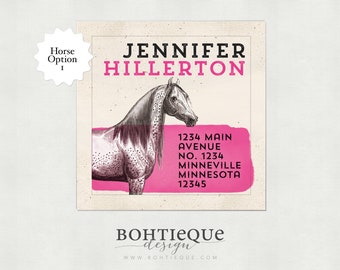 Personalized Address Labels with Horse Design for 40 Mailings