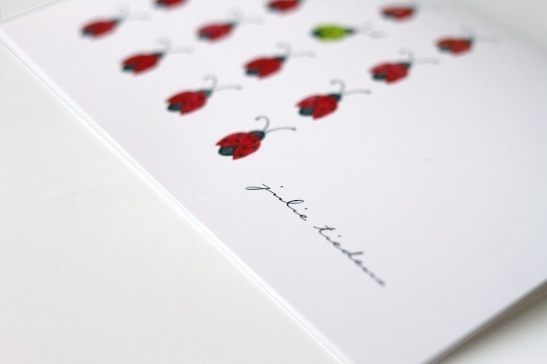 Ladybug Personalized Notecard Set image 1