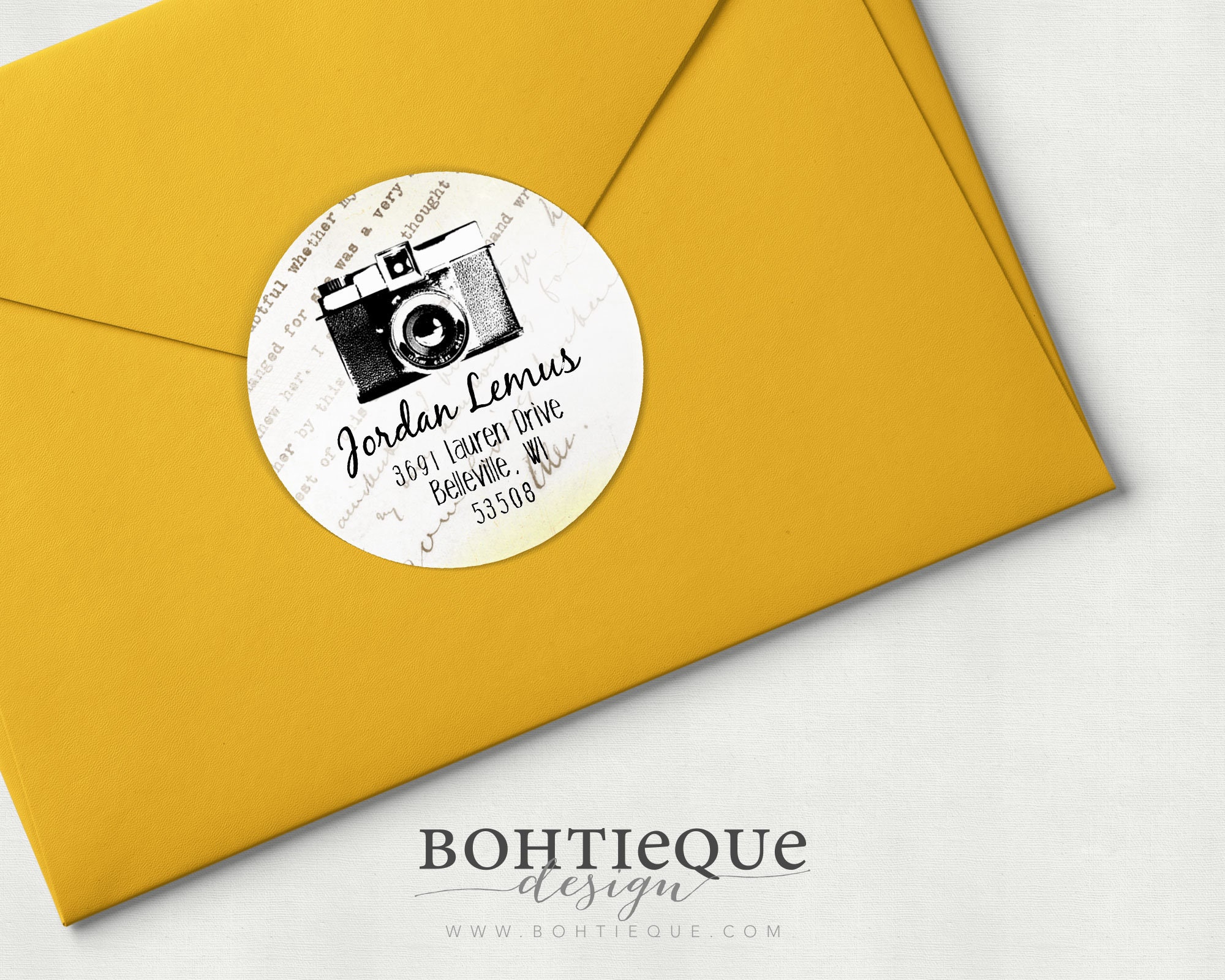 Vintage Camera Photographer Custom Return Address Stickers Gift for P…