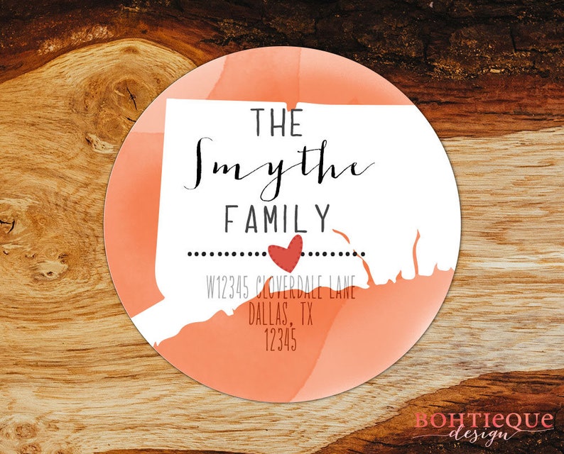 State Love Return Address Labels Heart Custom Address Label Etsy