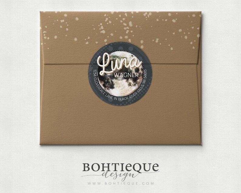 Luna Moon Custom Return Address Labels Personalized Address Etsy
