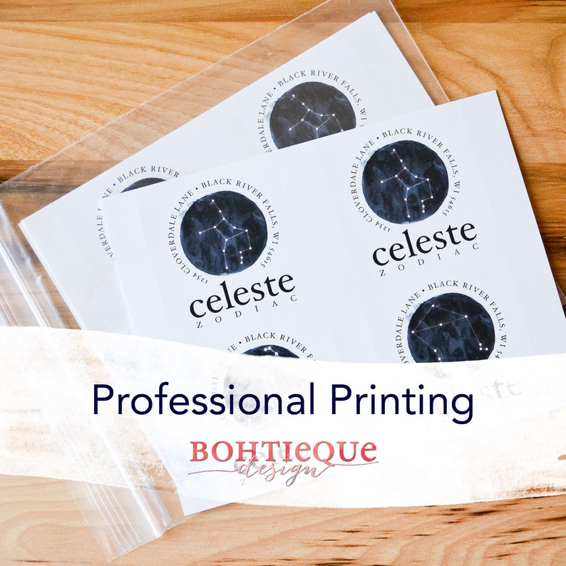 Scalloped Circle Custom Return Address Stickers with Color Options