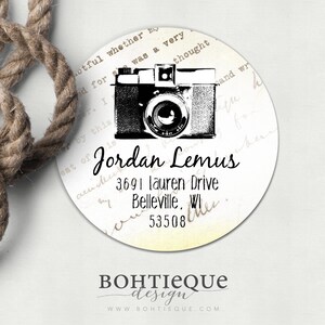 Vintage Camera Address Labels, Small Business Label, Gift for Photographer, Set of 40 image 3