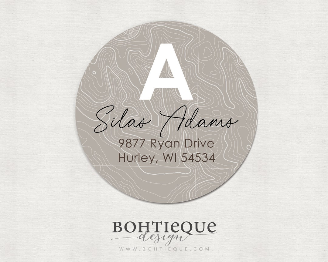 Silas Topographic Map Return Address Labels Etsy