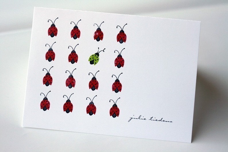 Ladybug Personalized Notecard Set image 2