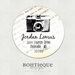 Vintage Camera Address Labels, Small Business Label, Gift for Photographer, Set of 40 image 2