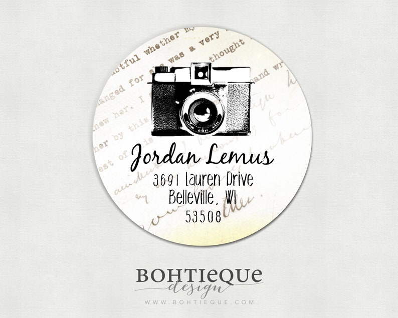 Vintage Camera Address Labels, Small Business Label, Gift for Photographer, Set of 40 image 2