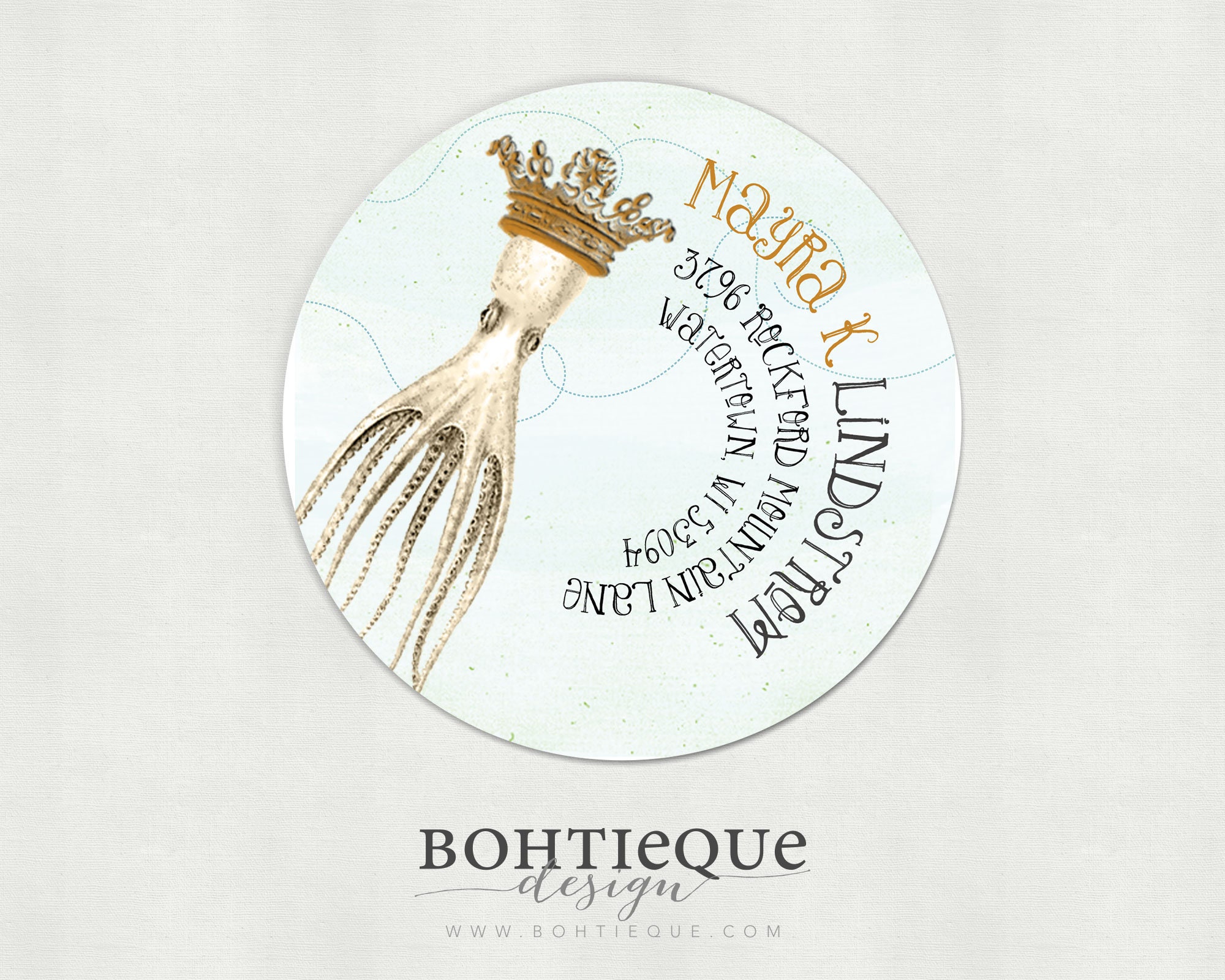 King of the Sea Personalized Return Address Label – Set of 40
