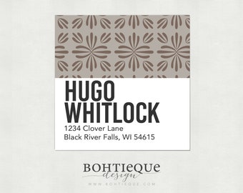 Retro Hugo Return Address Labels, Gift for Couple, Wedding Gift, Gift for Husband, Gift for Him