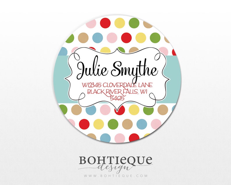 Dots and Swirls Return Address Labels Address Label Sticker - Etsy