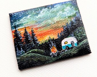 Life is an adventure - Miniature painting Tiny art acrylic on canvas board