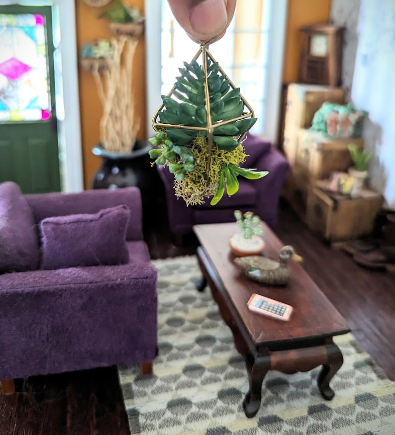 Dollhouse Miniature 1:12 scale hanging terrarium image 1