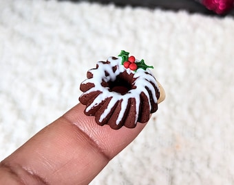 Dollhouse Miniatures 1:12 scale Spiced Holiday Bundt cake