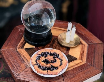 Dollhouse Miniature 1:12 scale spooky blueberry pie