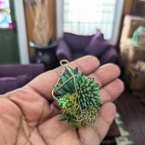 Dollhouse Miniature 1:12 scale hanging terrarium image 3