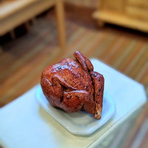 Dollhouse Miniature roasted turkey chicken 1:12 image 2