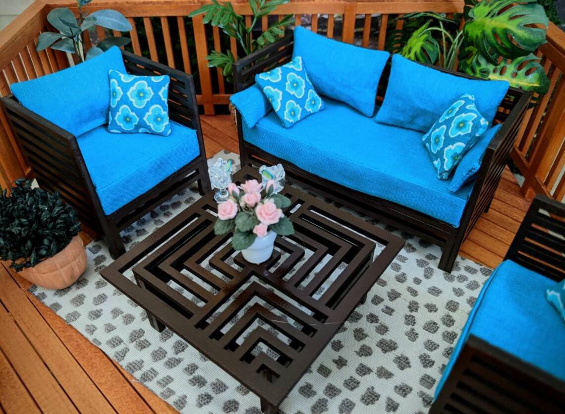 Dollhouse Miniature 112 scale patio furniture set Etsy