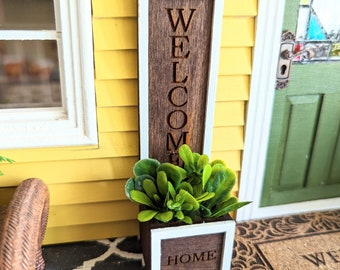 Dollhouse Miniature 1:12 scale Welcome Home planter