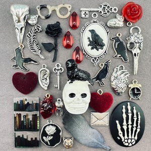 Edgar Allen Poe Gothic Collection of Miniature Trinkets and Charms