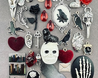 Edgar Allen Poe Gothic Collection of Miniature Trinkets and Charms