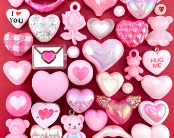 Pink Valentine Collection of Miniature Trinkets and Charms