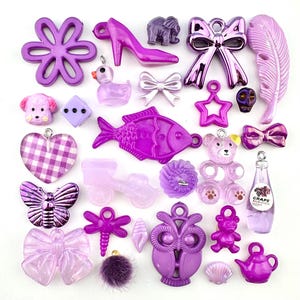 Purple Lovers Collection of Miniature Trinkets and Charms